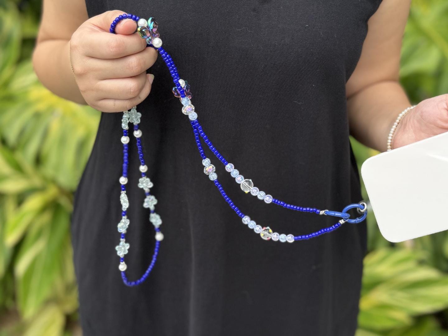 Handmade Crossbody Candy Beaded Phone Strap Dark Blue.High-quality Y2K phone charm.Bridesmaid gifts.Universal fit anti-theft phone holder.