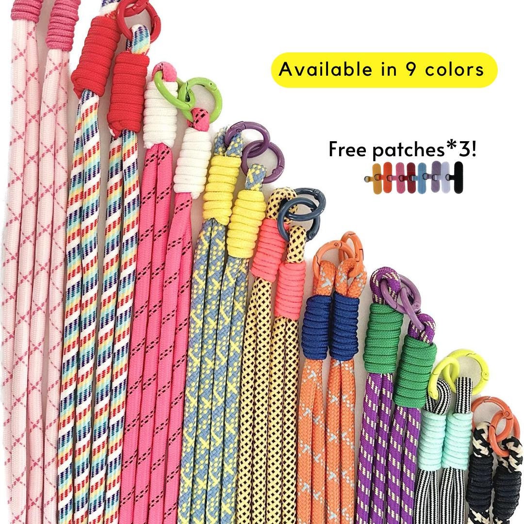 Crossbody Rope Phone strap in 9 colors.Gift for everyone.Handmade Dual-strand Phone lanyard.Hand Free,Anti-theft travel strap.Phone Tether.