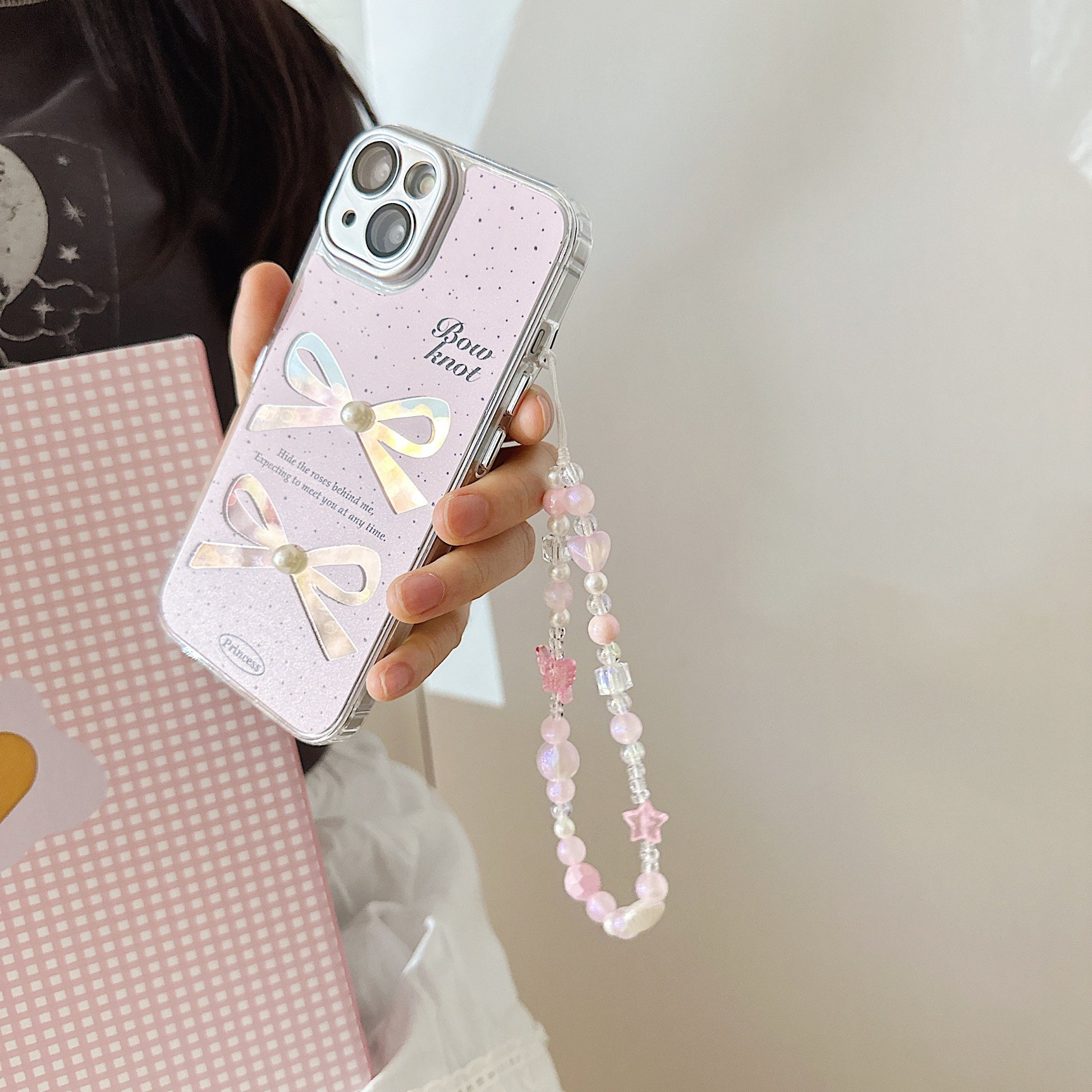 Cute Butterfly Beaded Phone Charm Pink Star Bead Phone Keychain Phone String Phone wristlet Y2K charm Camera Charm Bag Charm gift for her
