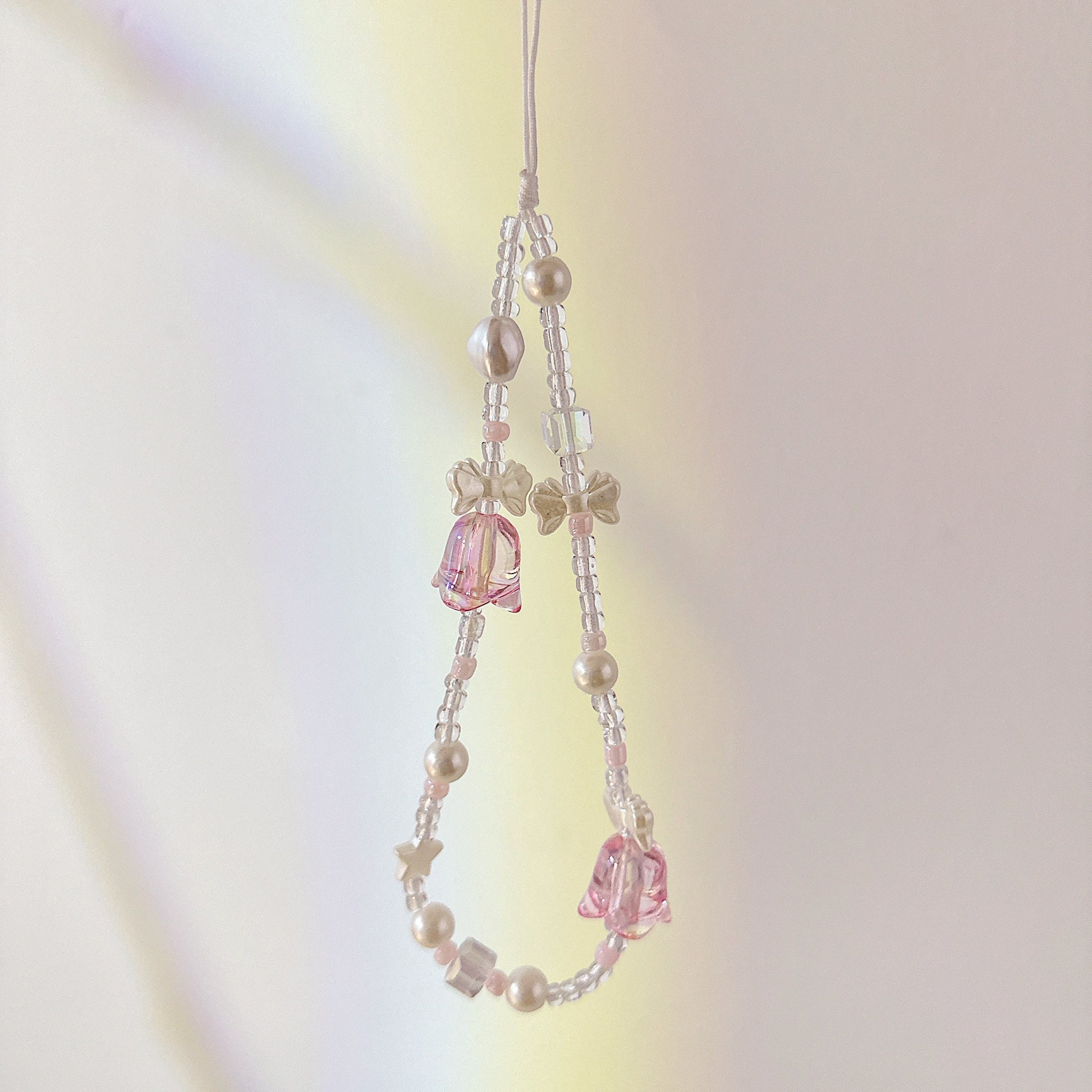 Cute Bluebell Bead Phone Charm Pink.Gift for everyone.Crystal Star Phone Keychain.Camera charm.Phone Wrist Strap.Y2K charm.Phone Tether