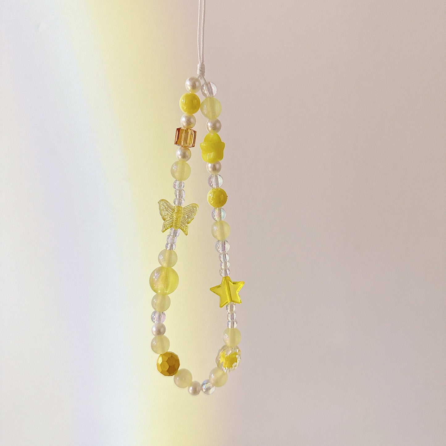 Cute Beaded Phone Charm Yellow series.Star Bead Phone Keychain.Phone String.Phone wristlet.Y2K charm.Camera Charm.Bag Charm.gift for her.