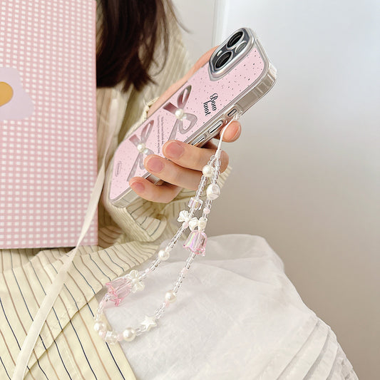 Cute Bluebell Bead Phone Charm Pink.Gift for everyone.Crystal Star Phone Keychain.Camera charm.Phone Wrist Strap.Y2K charm.Phone Tether