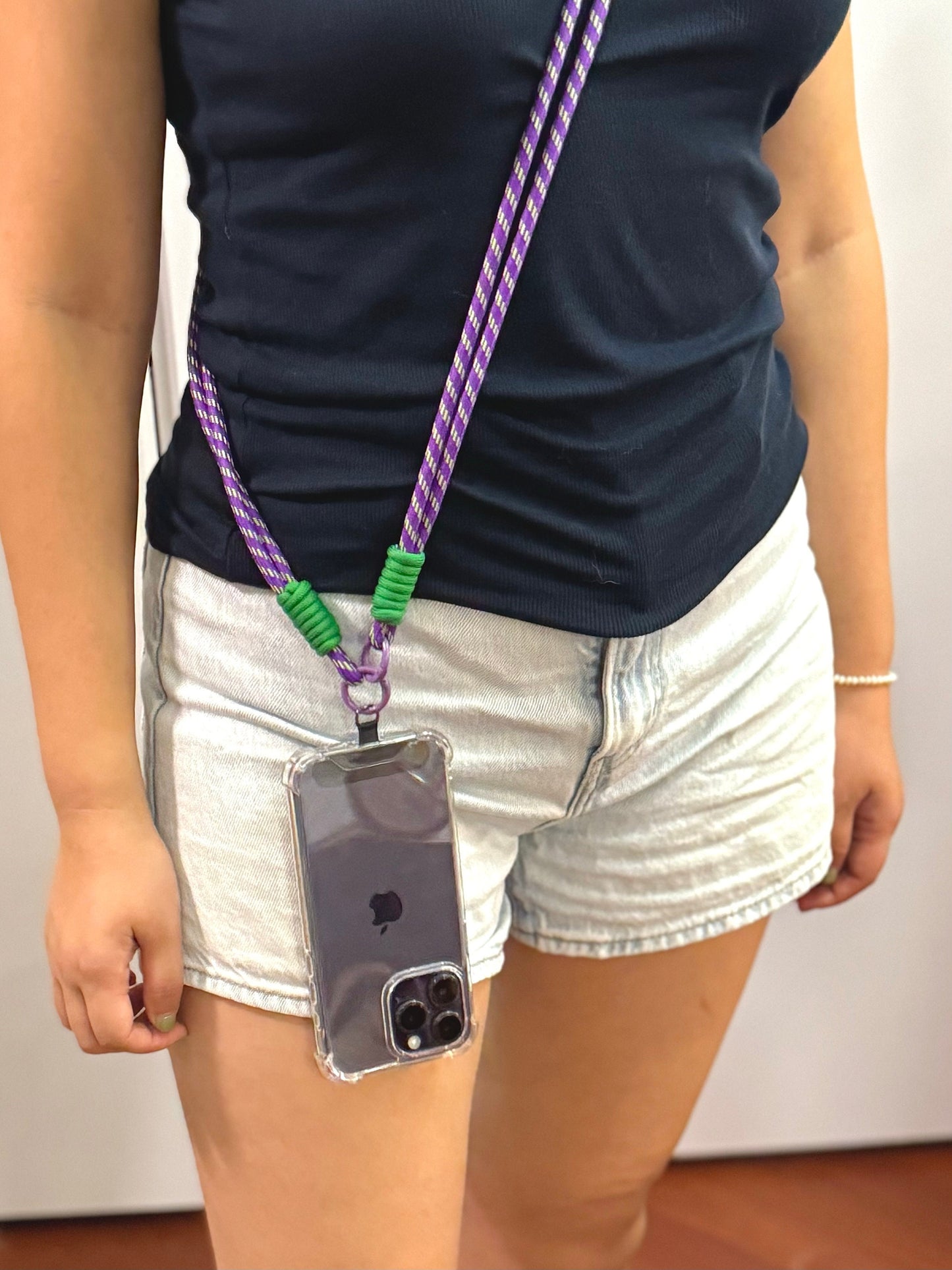 Crossbody Rope Phone Strap.Colorful Phone Lanyard.Handmade bridesmaid gift.Hand-free universal fit Durable Climbing Rope Design.Gift for her