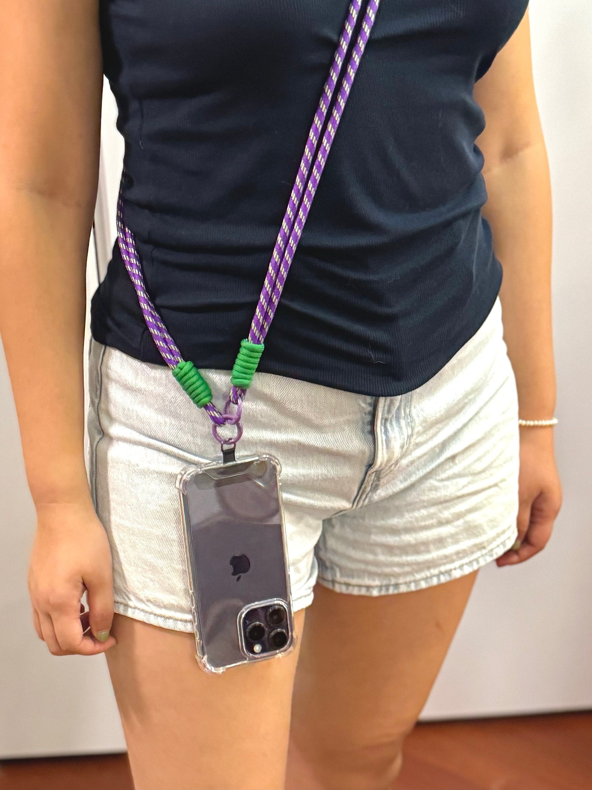 Crossbody Rope Phone Strap.Colorful Phone Lanyard.Handmade bridesmaid gift.Hand-free universal fit Durable Climbing Rope Design.Gift for her