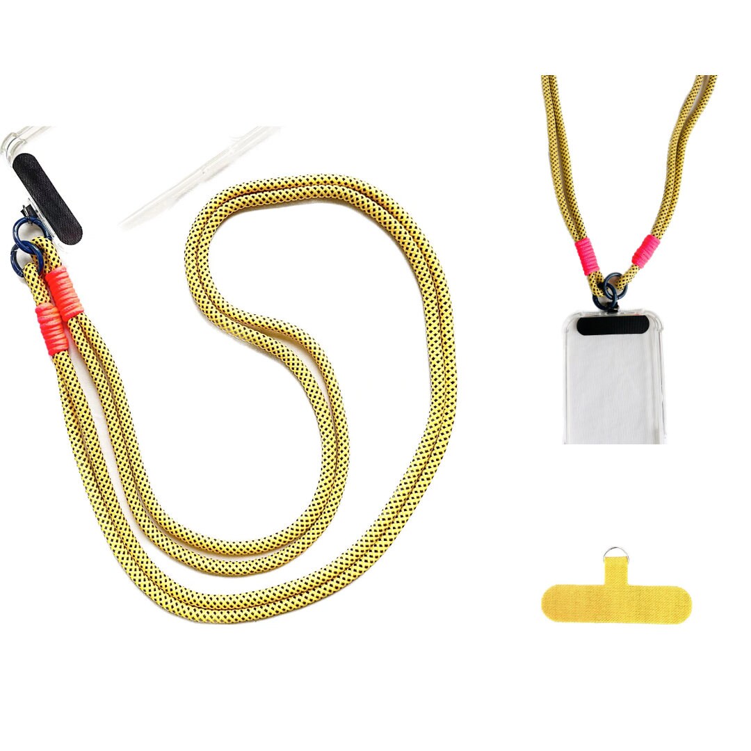Crossbody Phone lanyard yellow.Travel Phone Strap.Bridesmaid gift.Handmade Dual-strand Phone lanyard.Hand Free.Anti-theft strap.Phone Tether