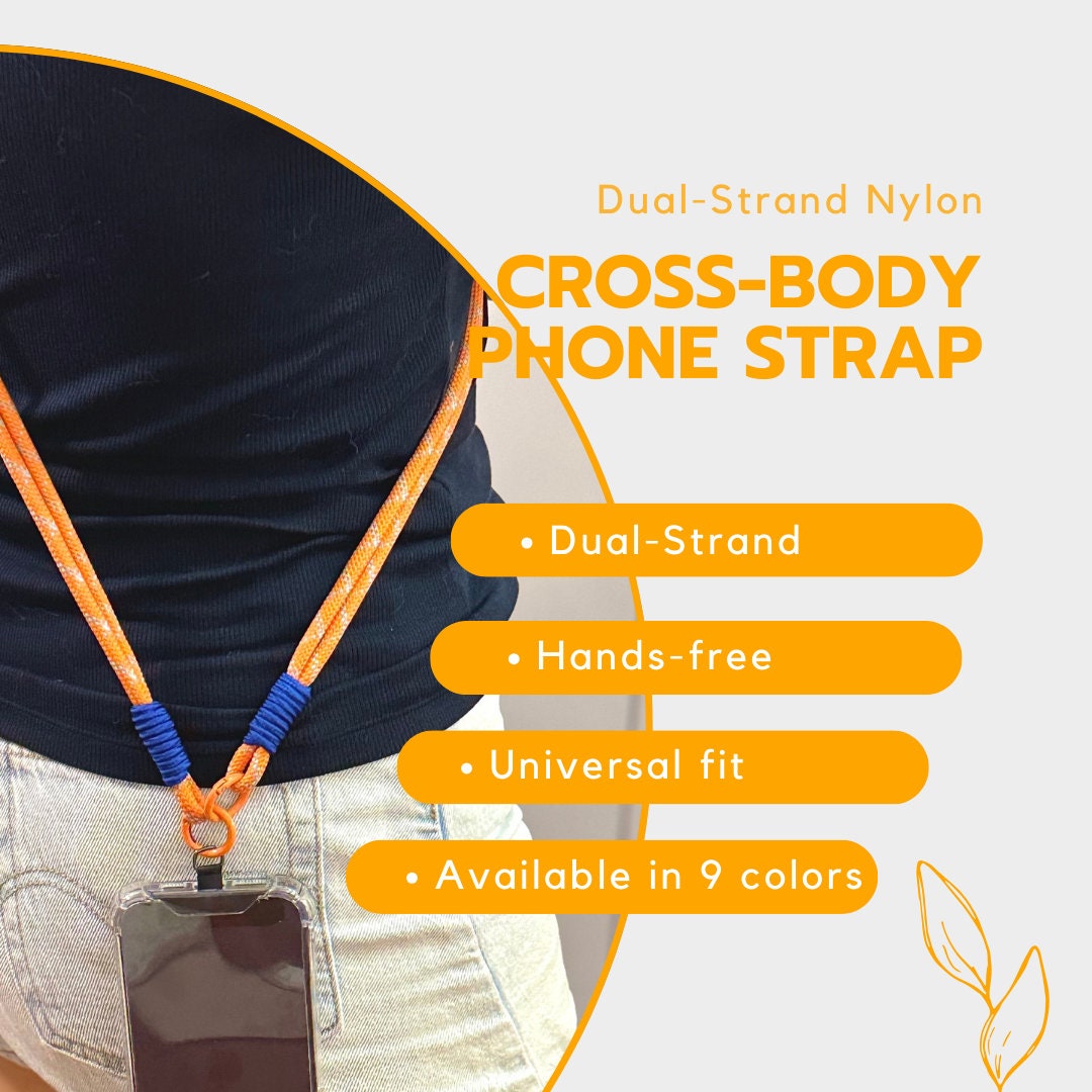 Crossbody Rope Phone strap in 9 colors.Gift for everyone.Handmade Dual-strand Phone lanyard.Hand Free,Anti-theft travel strap.Phone Tether.