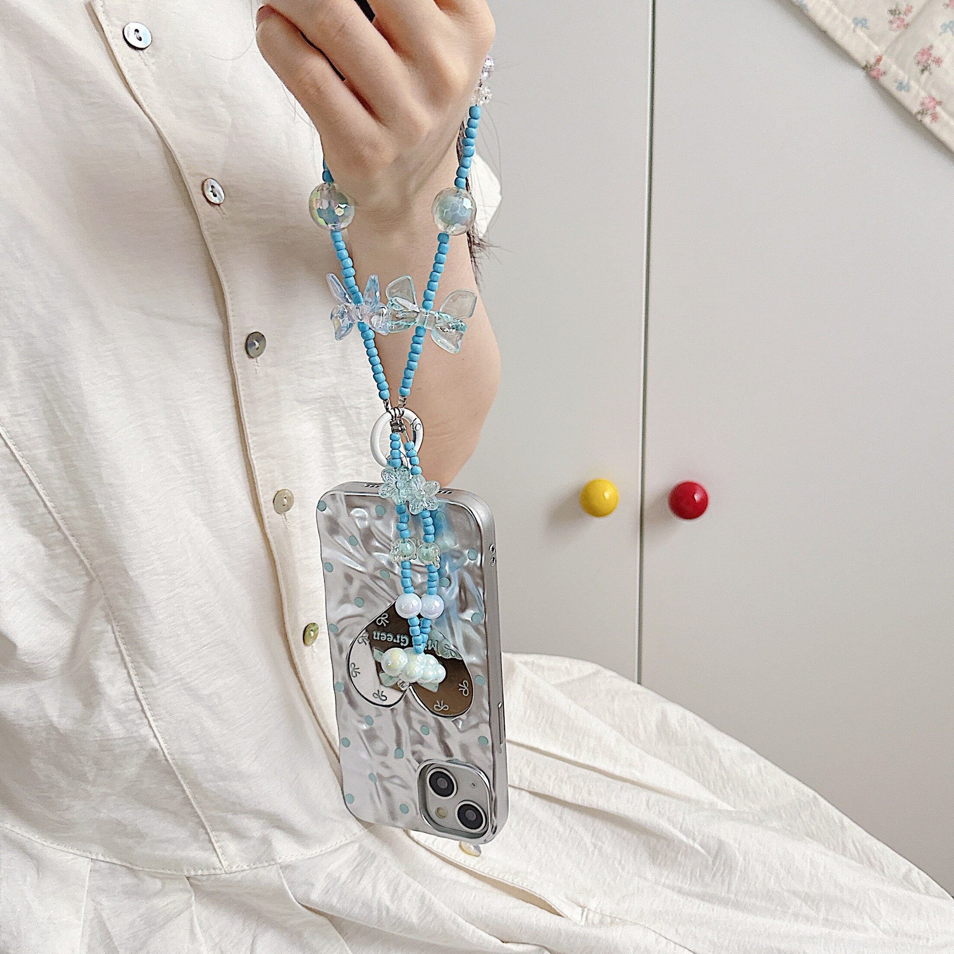 Handmade Crossbody Beaded Phone Straps.Bridesmaid gifts.Phone lanyard.Phone Charm set in 9 colors.Beaded Phone Wristlet.Keychain charm.