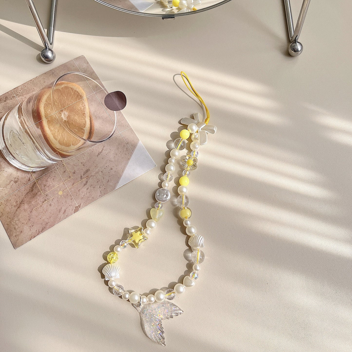 Cute Beaded Phone Charm Yellow series.Star Bead Phone Keychain.Phone String.Phone wristlet.Y2K charm.Camera Charm.Bag Charm.gift for her.