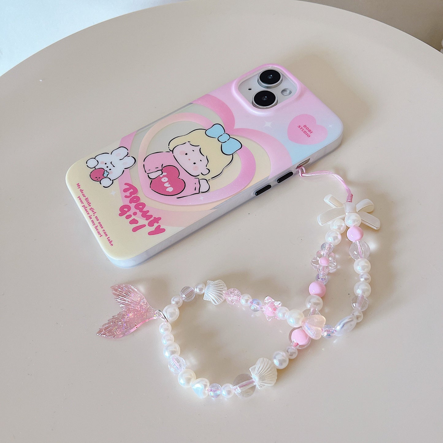 Cute Beaded Phone Charm Pink wristlet.bridesmaid gifts.Phone Keychain.Phone Wrist Strap.Camera Charm.Y2K charm.Bag Charm.Phone Tether.Gifts.