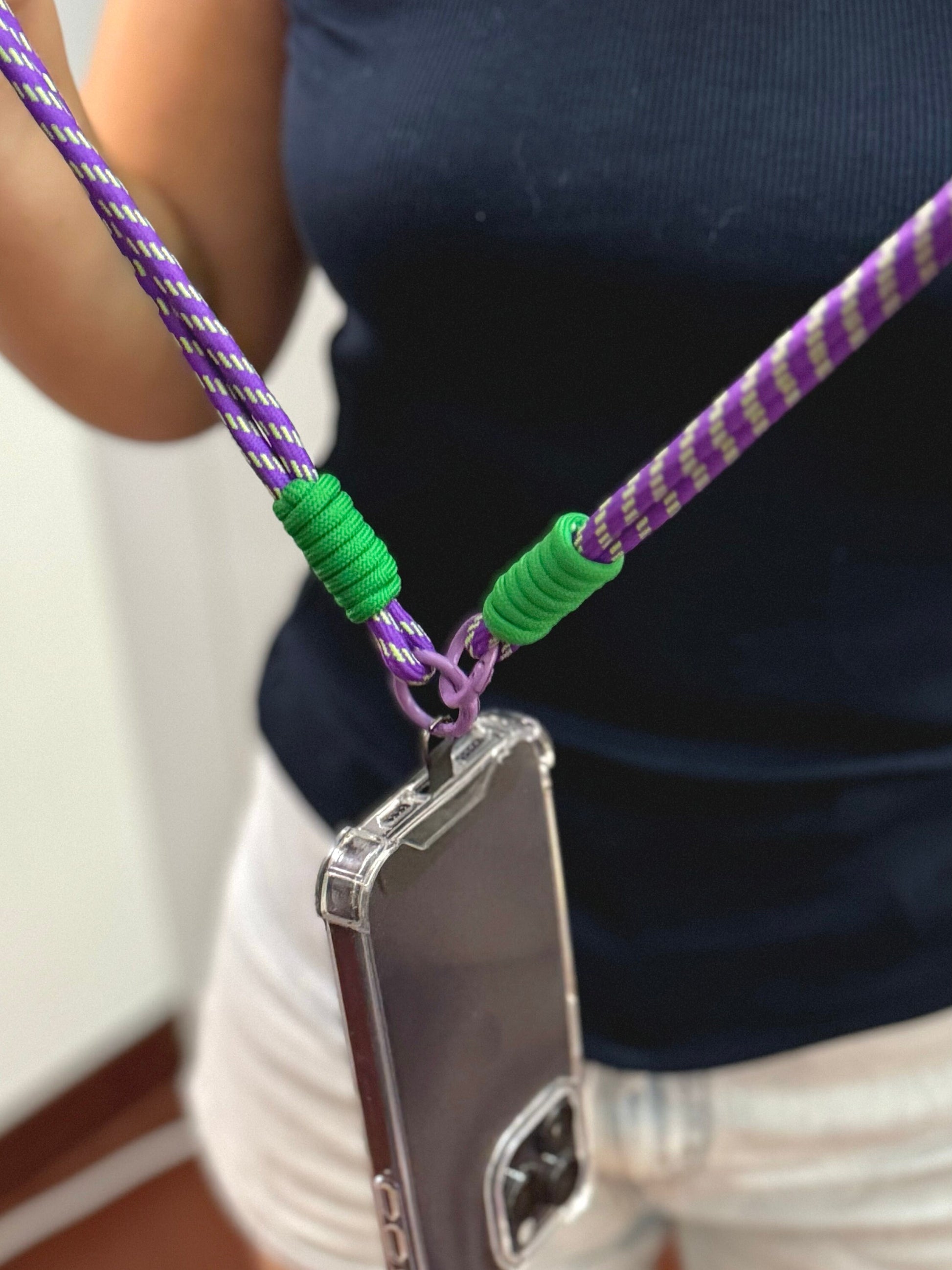 Crossbody Rope Phone Strap.Colorful Phone Lanyard.Handmade bridesmaid gift.Hand-free universal fit Durable Climbing Rope Design.Gift for her