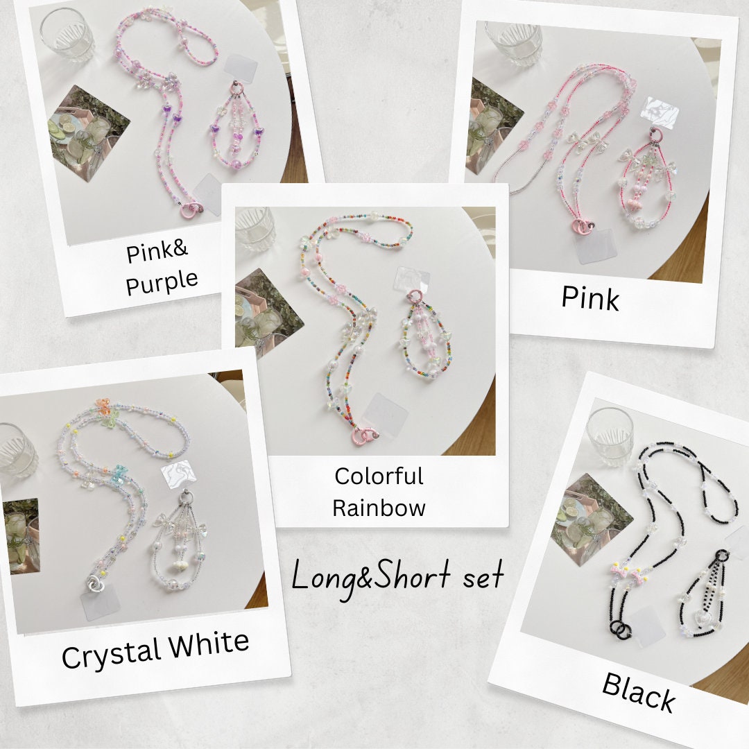 Handmade Crossbody Beaded Phone Straps.Bridesmaid gifts.Phone lanyard.Phone Charm set in 9 colors.Beaded Phone Wristlet.Keychain charm.