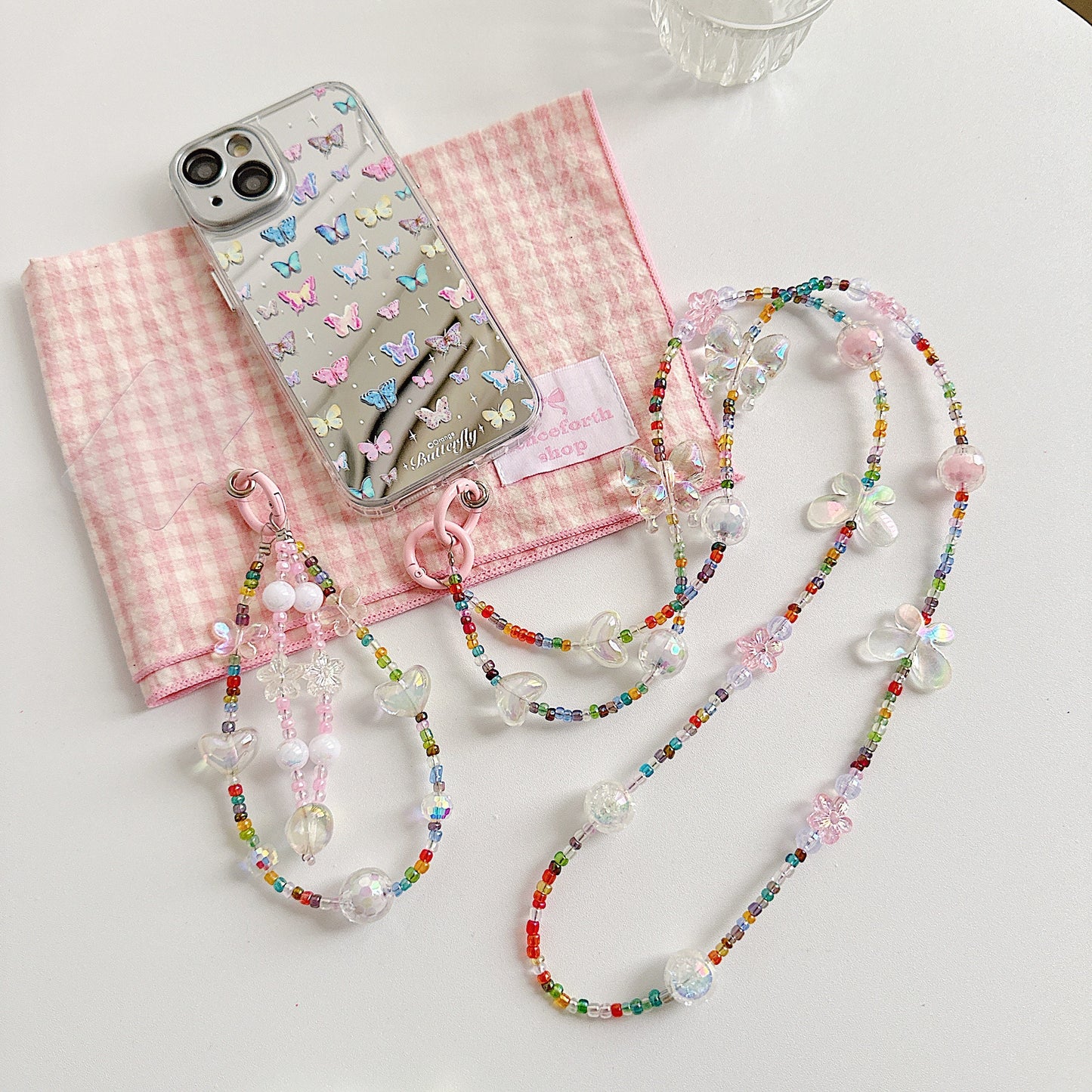 Handmade Crossbody Beaded Phone Straps.Bridesmaid gifts.Phone lanyard.Phone Charm set in 9 colors.Beaded Phone Wristlet.Keychain charm.