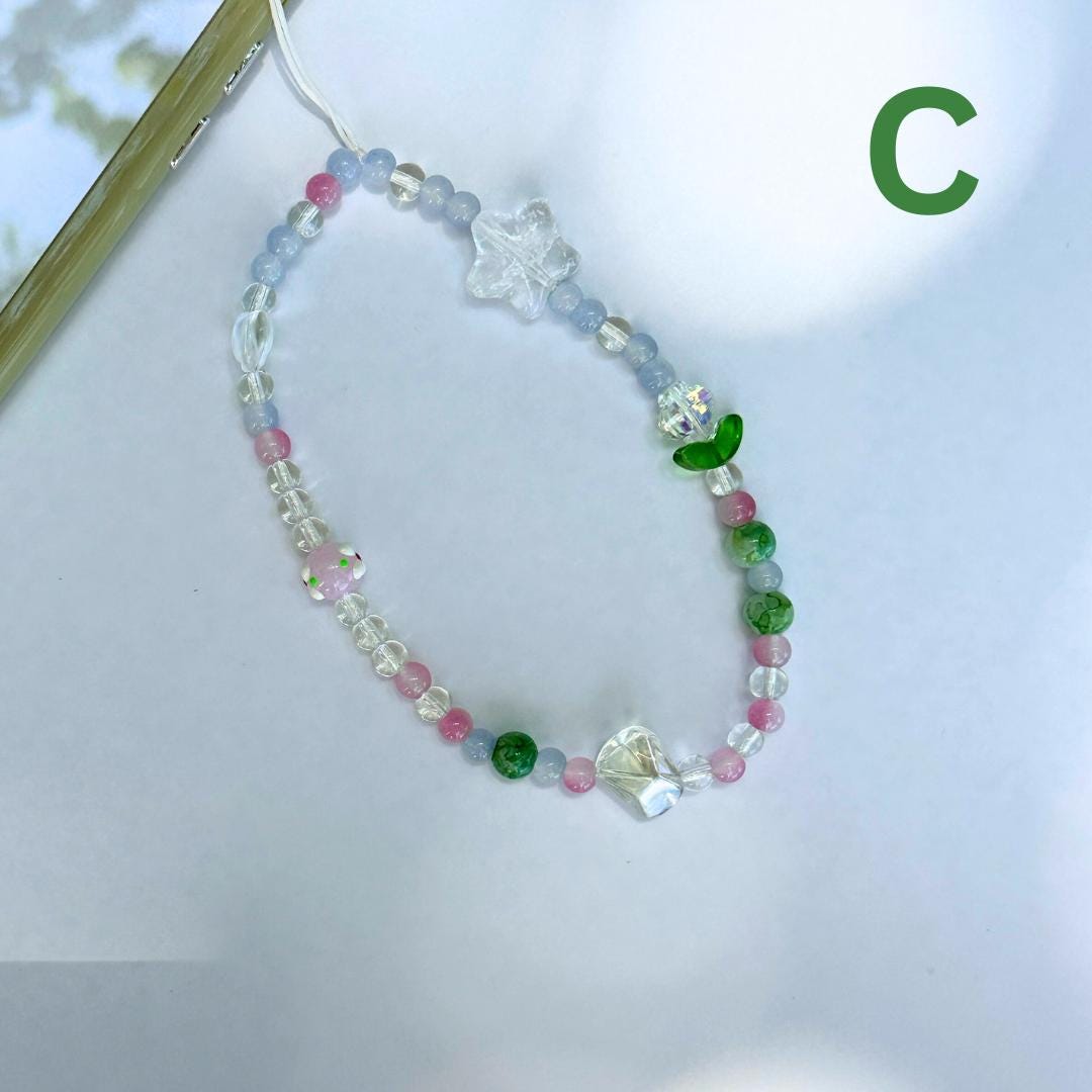 Cute Tulip Beaded Phone Charm - Colorful Beaded Wristlet, Y2K Phone Strap, Camera Tether - Perfect Gift for Friends & Family