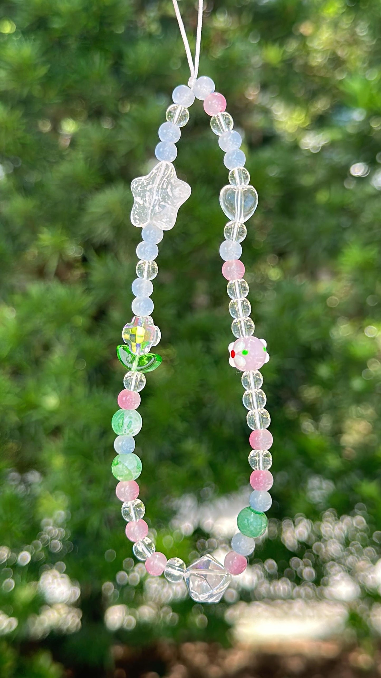 Cute Tulip Beaded Phone Charm.Handmade colorful flower beaded Phone Wristlet.Phone Strap.Y2K charm.Camera strap.Phone Tether.Best gift.