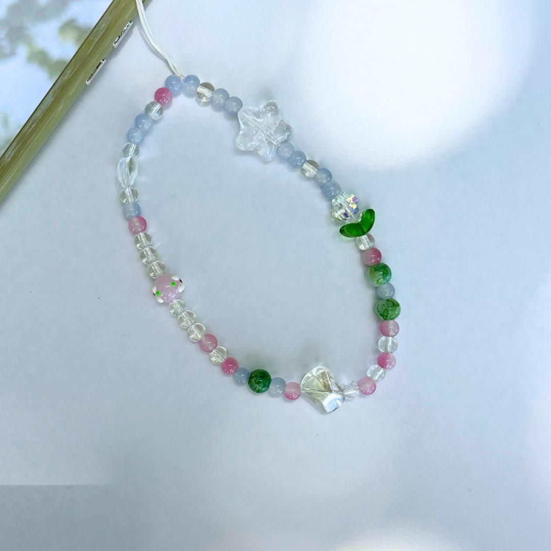 Cute Tulip Beaded Phone Charm.Handmade colorful flower beaded Phone Wristlet.Phone Strap.Y2K charm.Camera strap.Phone Tether.Best gift.