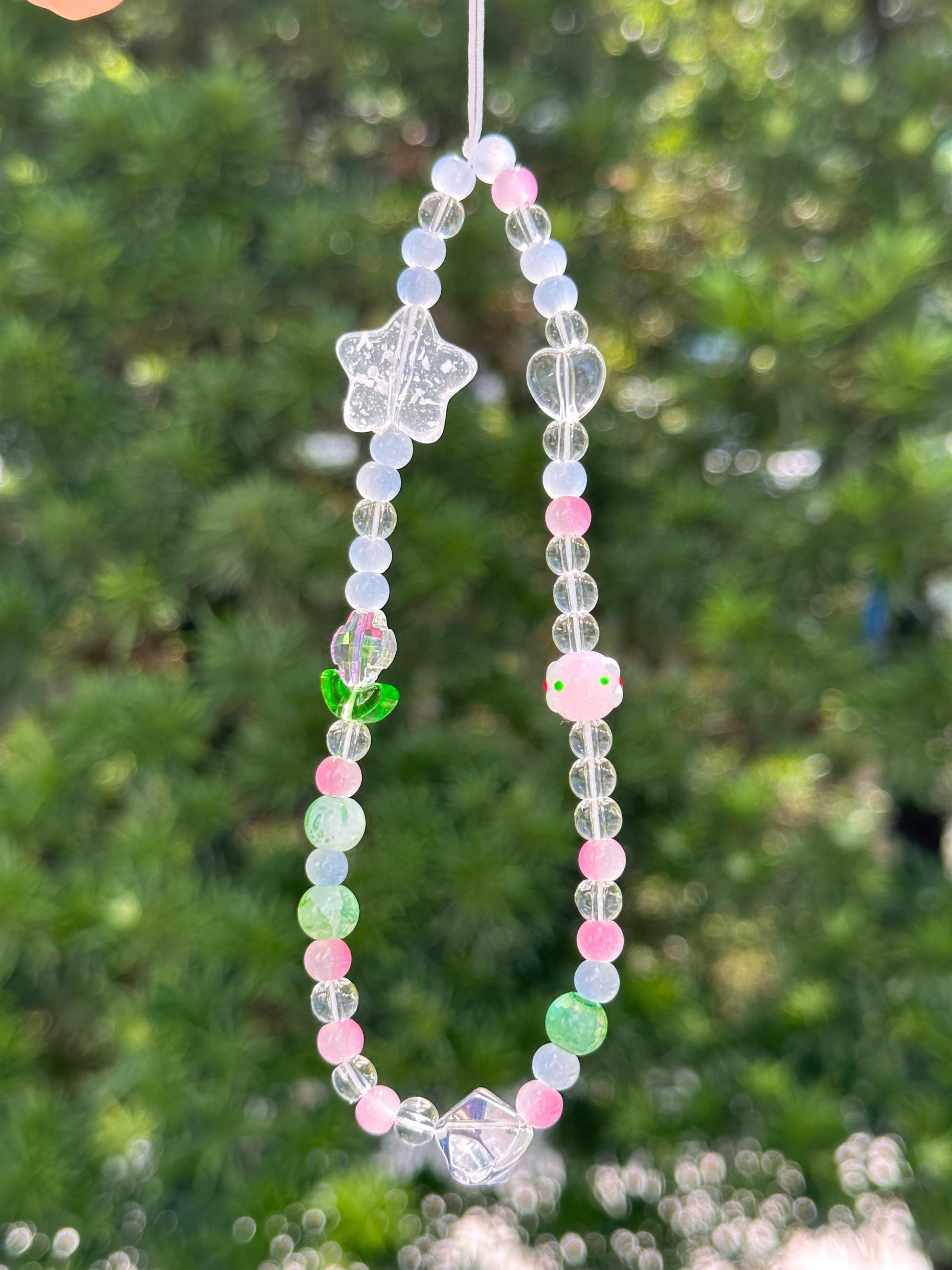 Cute Tulip Beaded Phone Charm.Handmade colorful flower beaded Phone Wristlet.Phone Strap.Y2K charm.Camera strap.Phone Tether.Best gift.