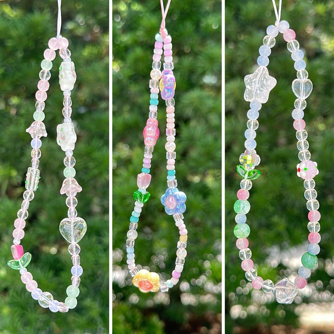 Cute Tulip Beaded Phone Charm - Colorful Beaded Wristlet, Y2K Phone Strap, Camera Tether - Perfect Gift for Friends & Family