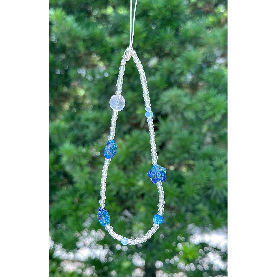 NEW Cute Blue Star Bead Phone Charm.Phone Strap.bag charm.Phone Keychain.Phone Wrist Strap.Y2K charm wristlet.camera strap.Gift for friends.