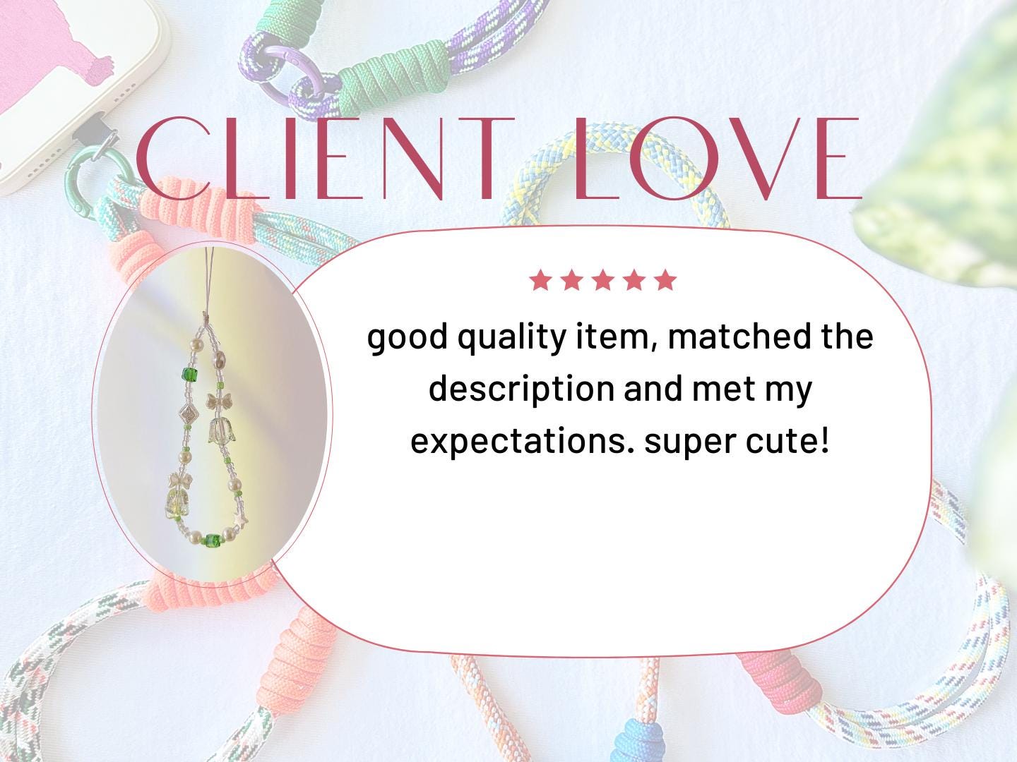 Cute Bluebell Bead Phone Charm White Crystal Star Phone Keychain Camera String Phone Wrist Strap Y2K charm Wristlet anti-theft Phone Tether