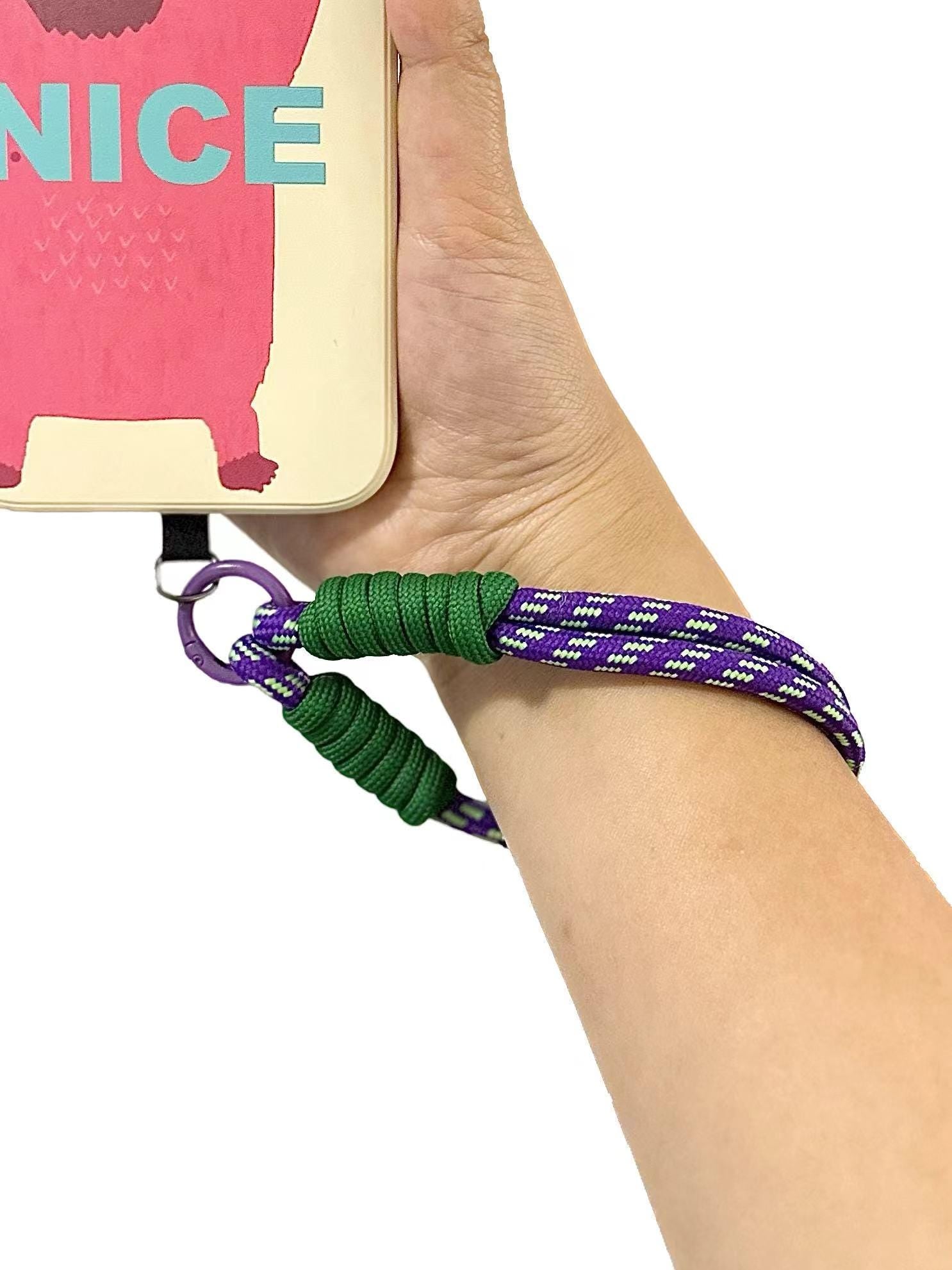 Colorful Handmade Nylon Phone Wrist Strap | Purple - Durable, Stylish, Multi-Purpose Travel Gift | Christmas Gift | Bridesmaid Gift