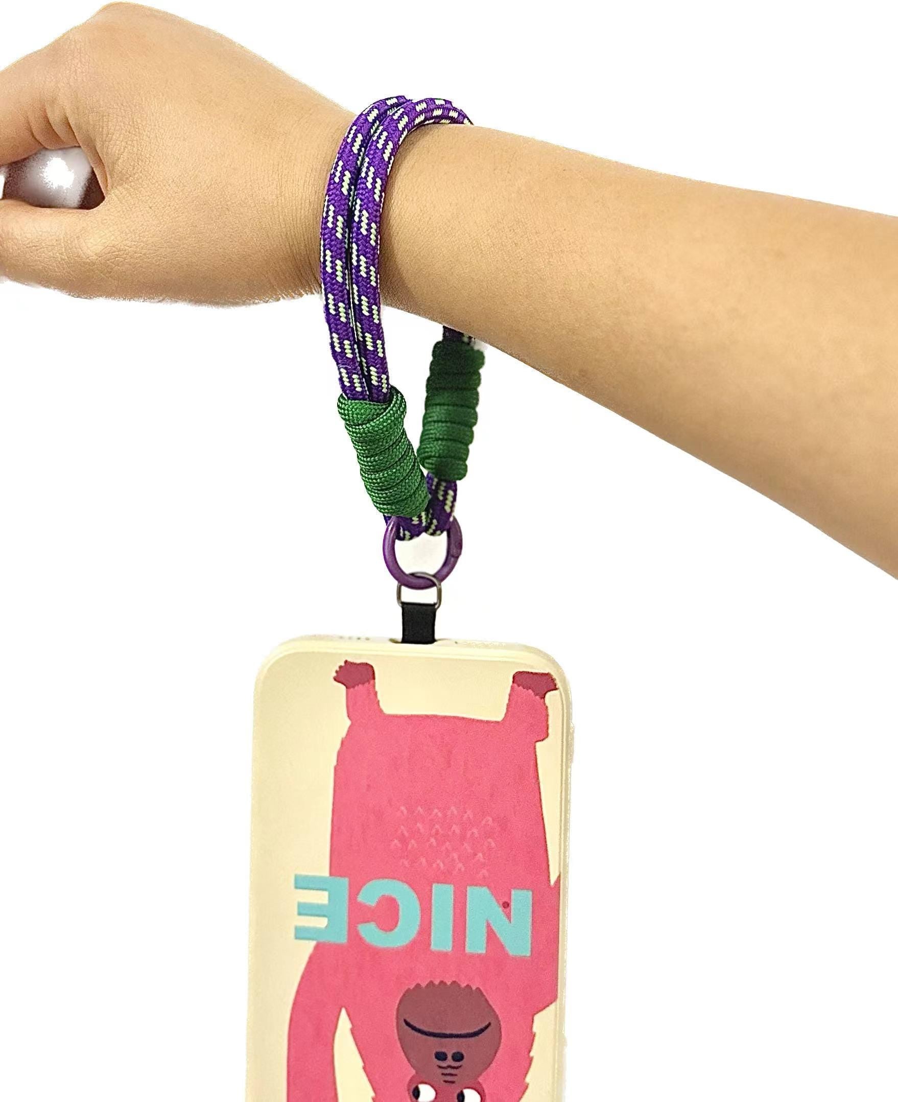 Colorful Handmade Nylon Phone Wrist Strap | Purple - Durable, Stylish, Multi-Purpose Travel Gift | Christmas Gift | Bridesmaid Gift