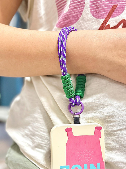 Colorful Handmade Nylon Phone Wrist Strap | Purple - Durable, Stylish, Multi-Purpose Travel Gift | Christmas Gift | Bridesmaid Gift