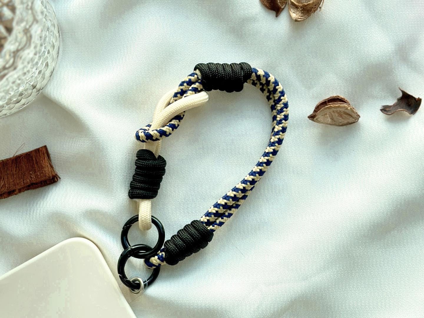 NEW Handmade DuoTone Color-Block Rope Phone Wristlet in 7 colors-Vibrant, Universal fit phone strap.bag charm.thoughtful festive gifts.