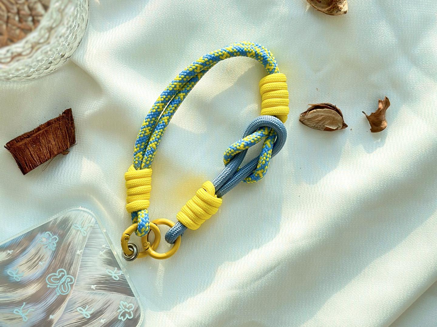 NEW Handmade DuoTone Color-Block Rope Phone Wristlet in 7 colors-Vibrant, Universal fit phone strap.bag charm.thoughtful festive gifts.