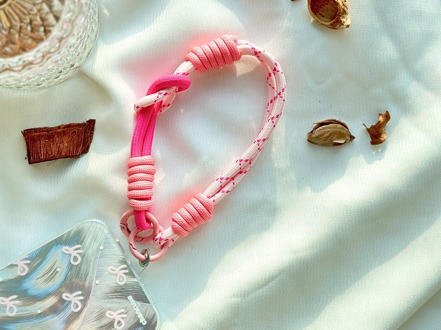 NEW Handmade DuoTone Color-Block Rope Phone Wristlet in 7 colors-Vibrant, Universal fit phone strap.bag charm.thoughtful festive gifts.