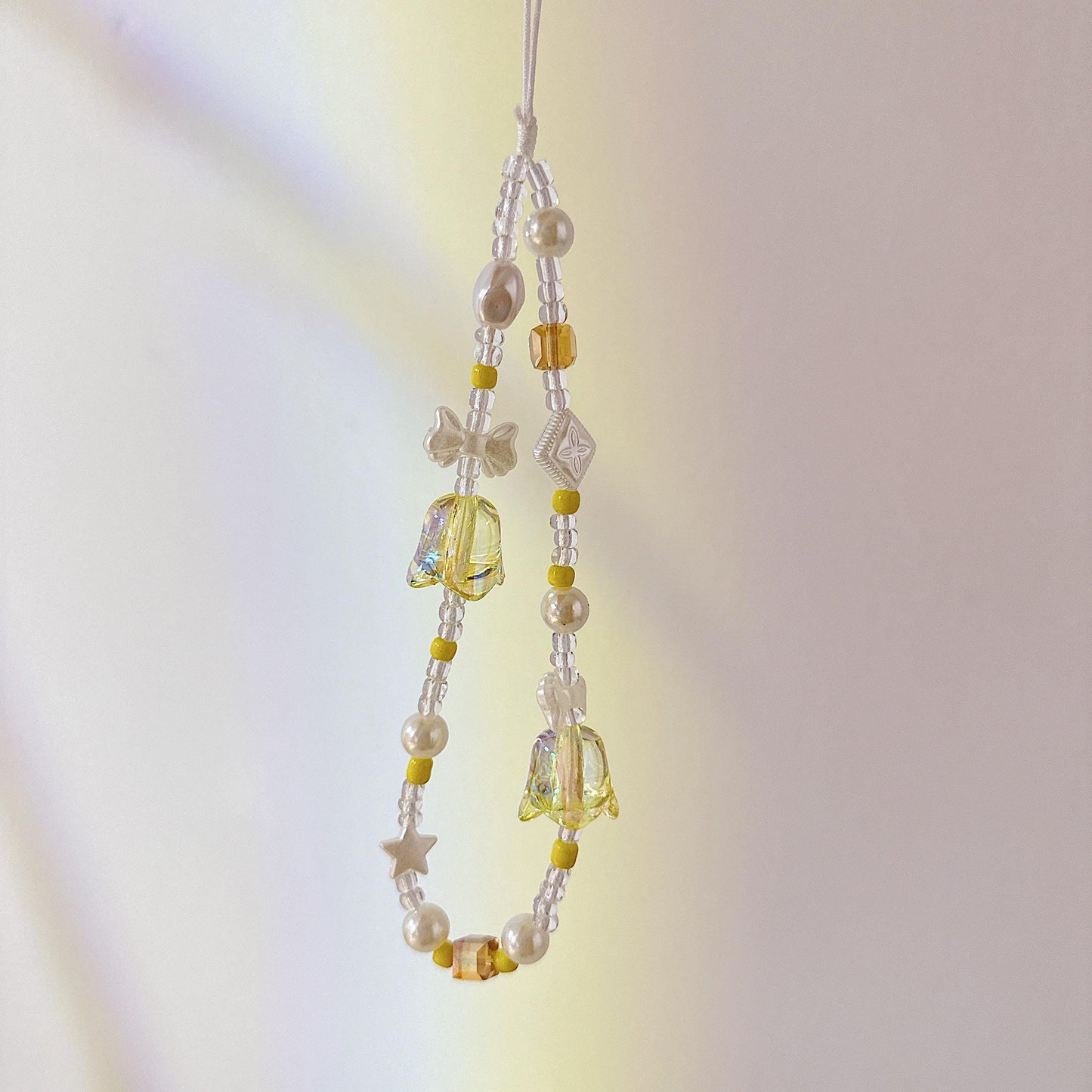 Cute Handmade Bluebell Bead Phone Charm in 6 colors - Y2K Wrist Strap, Anti-Theft Camera Tether, Unique Bridesmaid Gift & Festive Present