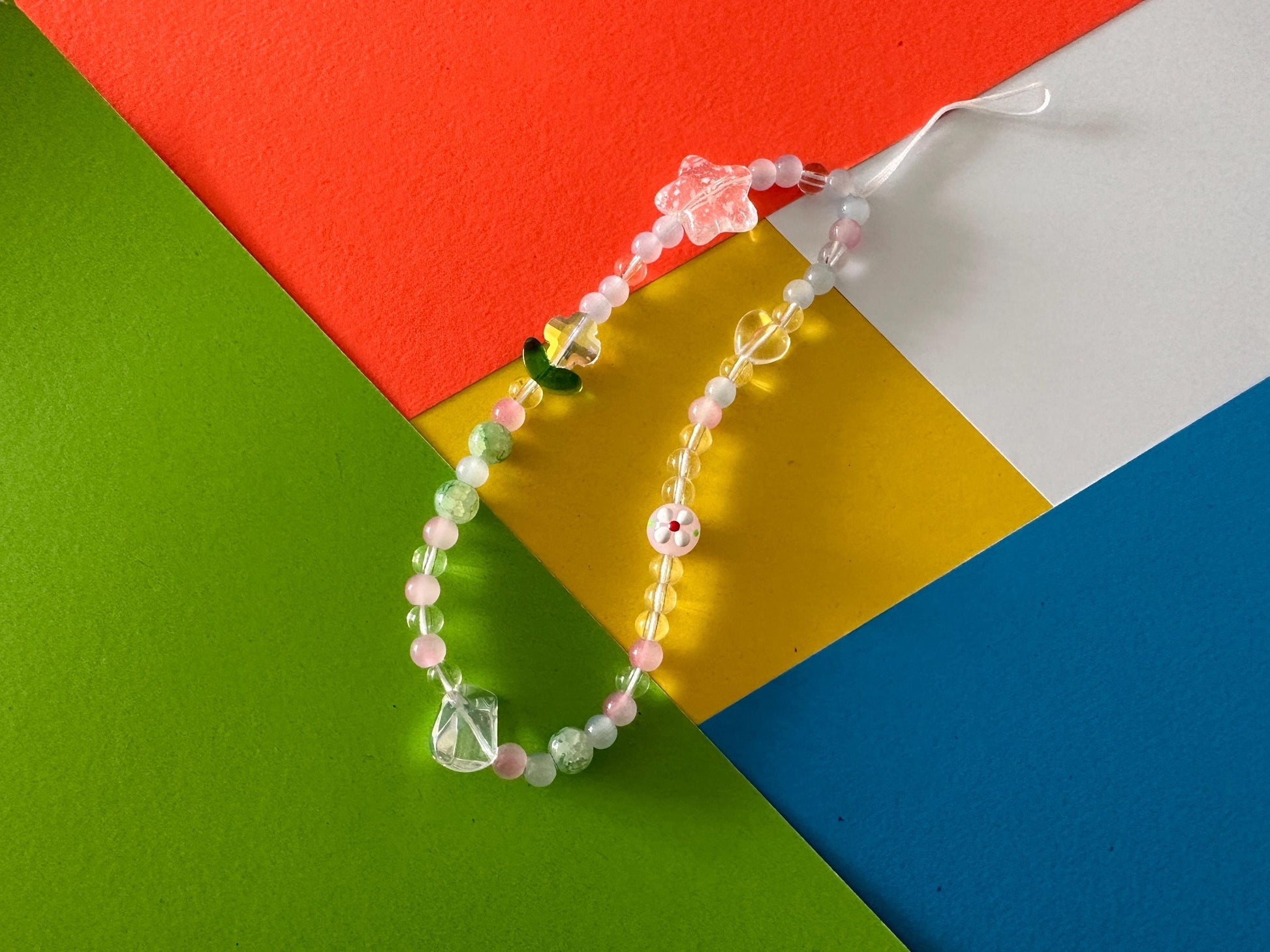 Cute Tulip Beaded Phone Charm.Handmade colorful flower beaded Phone Wristlet.Phone Strap.Y2K charm.Camera strap.Phone Tether.Best gift.
