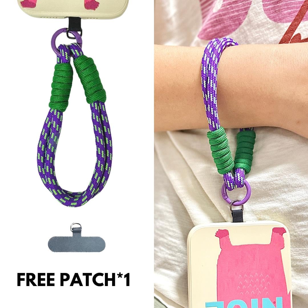 Colorful Handmade Nylon Phone Wrist Strap | Purple - Durable, Stylish, Multi-Purpose Travel Gift | Christmas Gift | Bridesmaid Gift