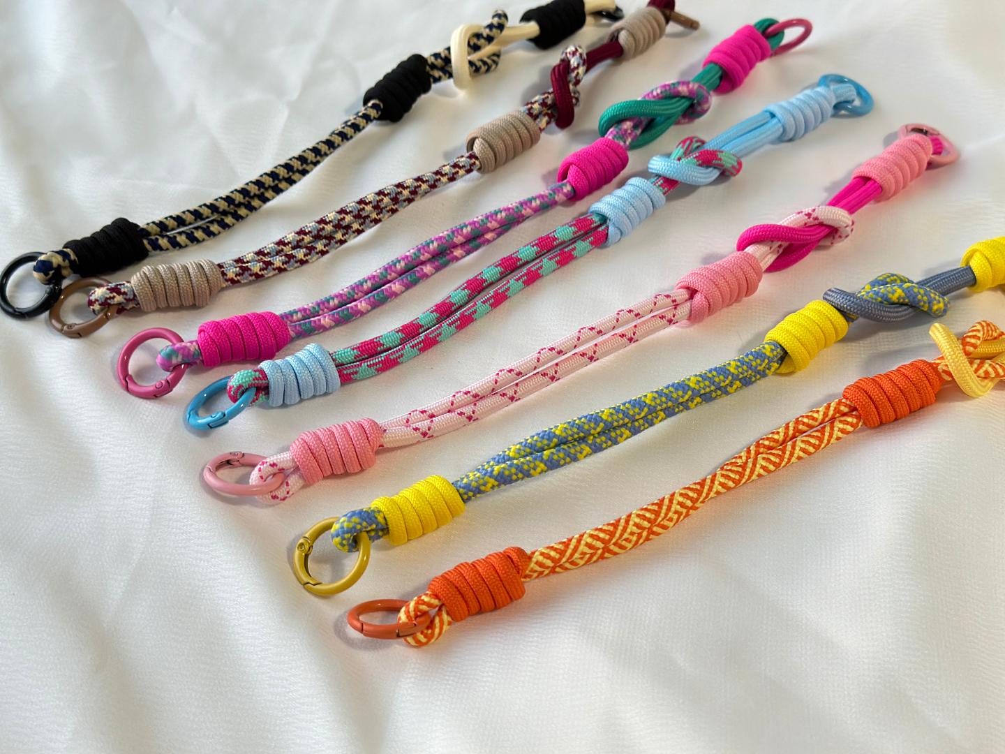 NEW Handmade DuoTone Color-Block Rope Phone Wristlet in Teal and Rose Blend-Vibrant, Universal fit phone strap.bag charm.Best festive gifts