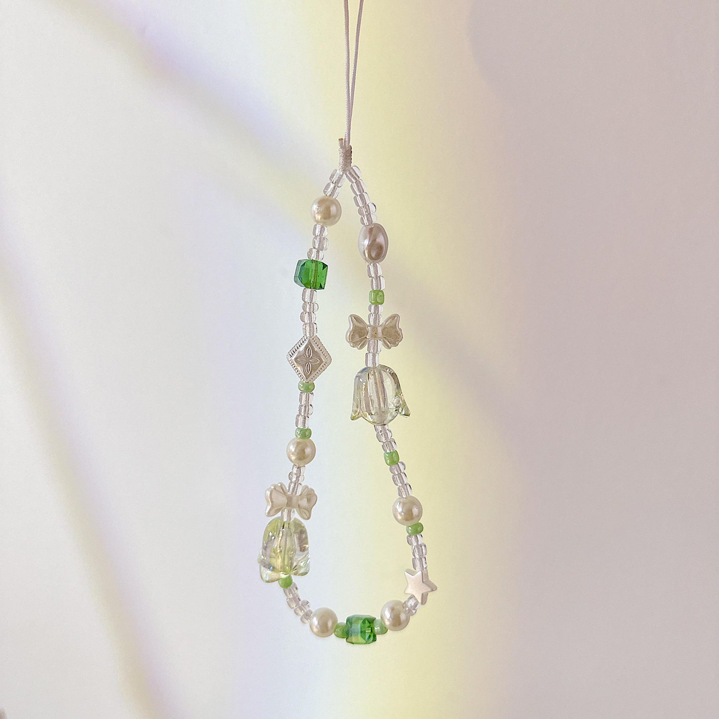 Cute Handmade Bluebell Bead Phone Charm in 6 colors - Y2K Wrist Strap, Anti-Theft Camera Tether, Unique Bridesmaid Gift & Festive Present