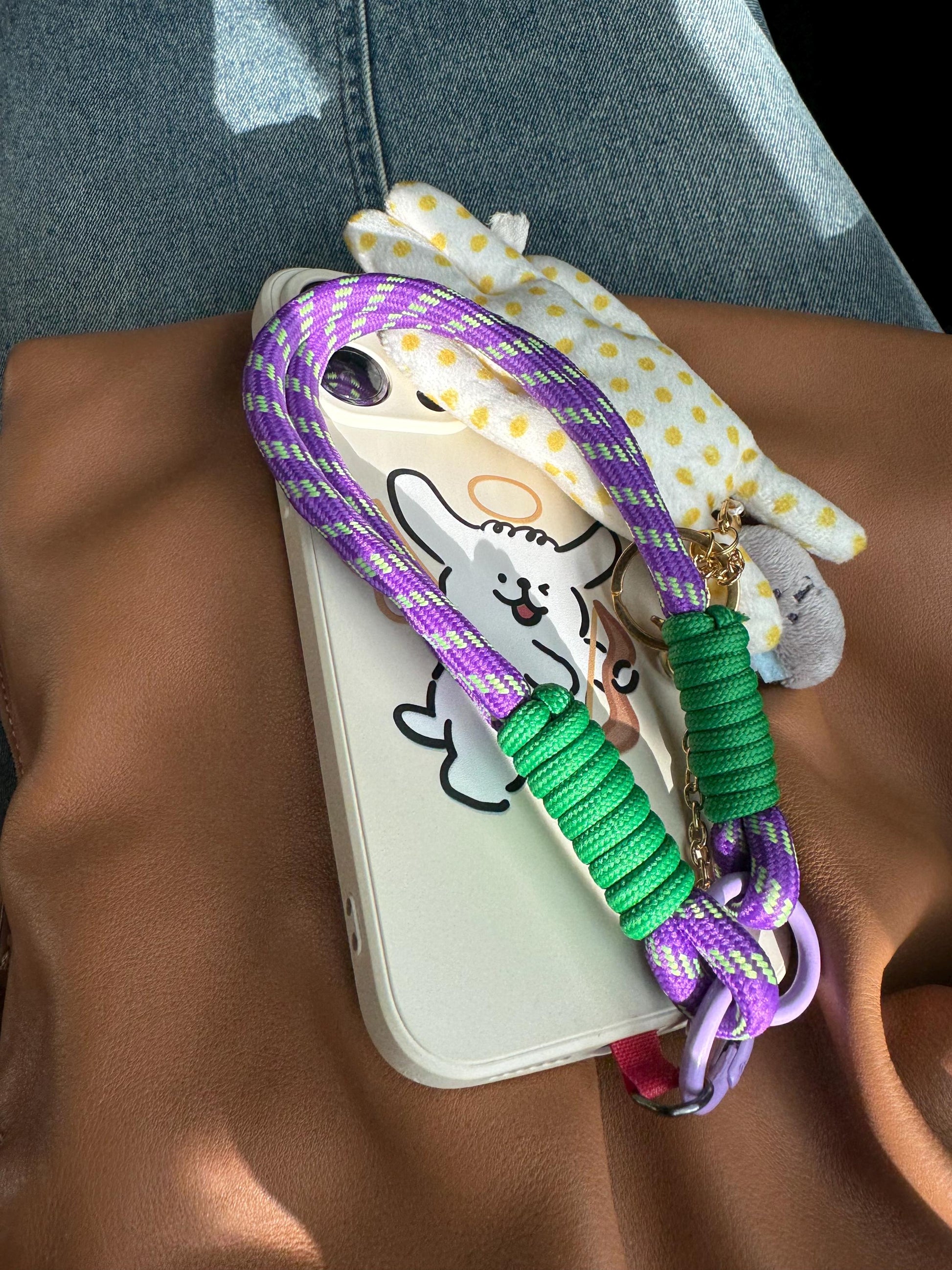 Colorful Handmade Nylon Phone Wrist Strap | Purple - Durable, Stylish, Multi-Purpose Travel Gift | Christmas Gift | Bridesmaid Gift
