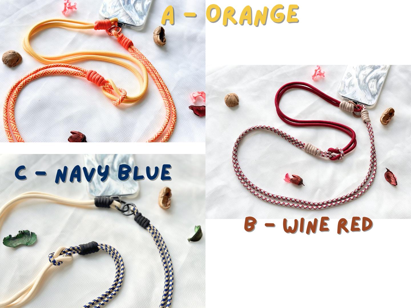 Handmade Rope Crossbody Phone strap.Christmas gift.Rope strap in 3 colors-Vibrant, Universal fit phone strap.festive gift.