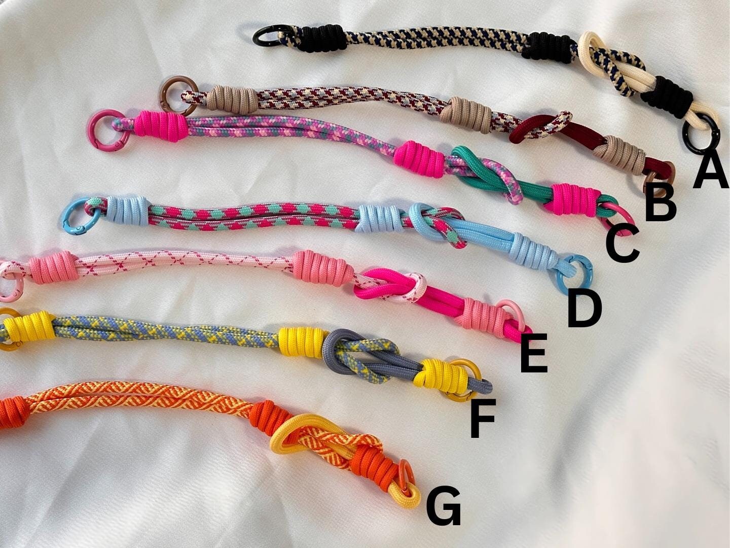 NEW Handmade DuoTone Color-Block Rope Phone Wristlet in 7 colors-Vibrant, Universal fit phone strap.bag charm.thoughtful festive gifts.