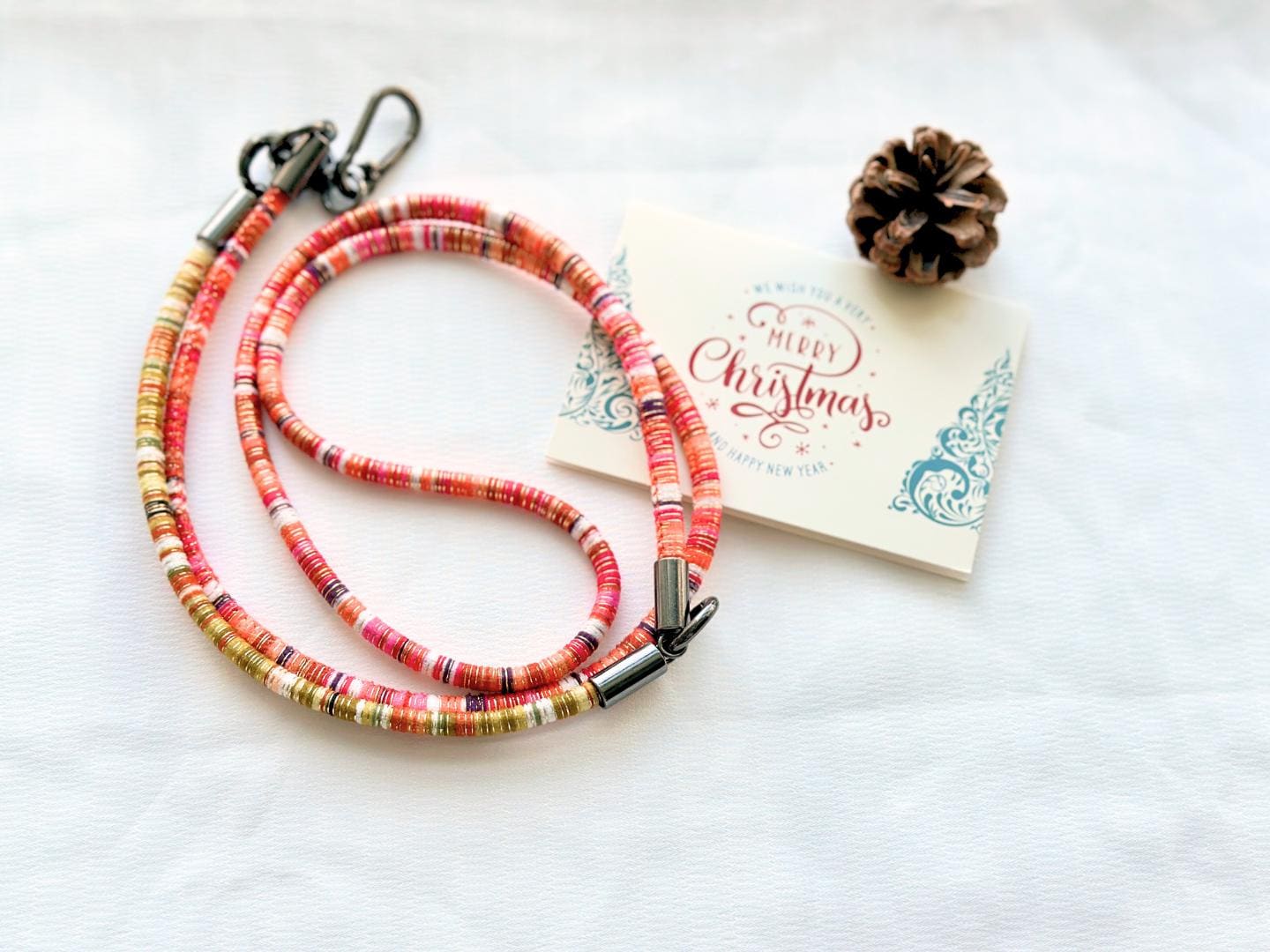 Cozy 2-in-1 Crossbody Phone Strap and Wristlet-Handmade, Durable, Adjustable,Retro Design in Blue&Pink,Perfect Christmas Gift for everyone