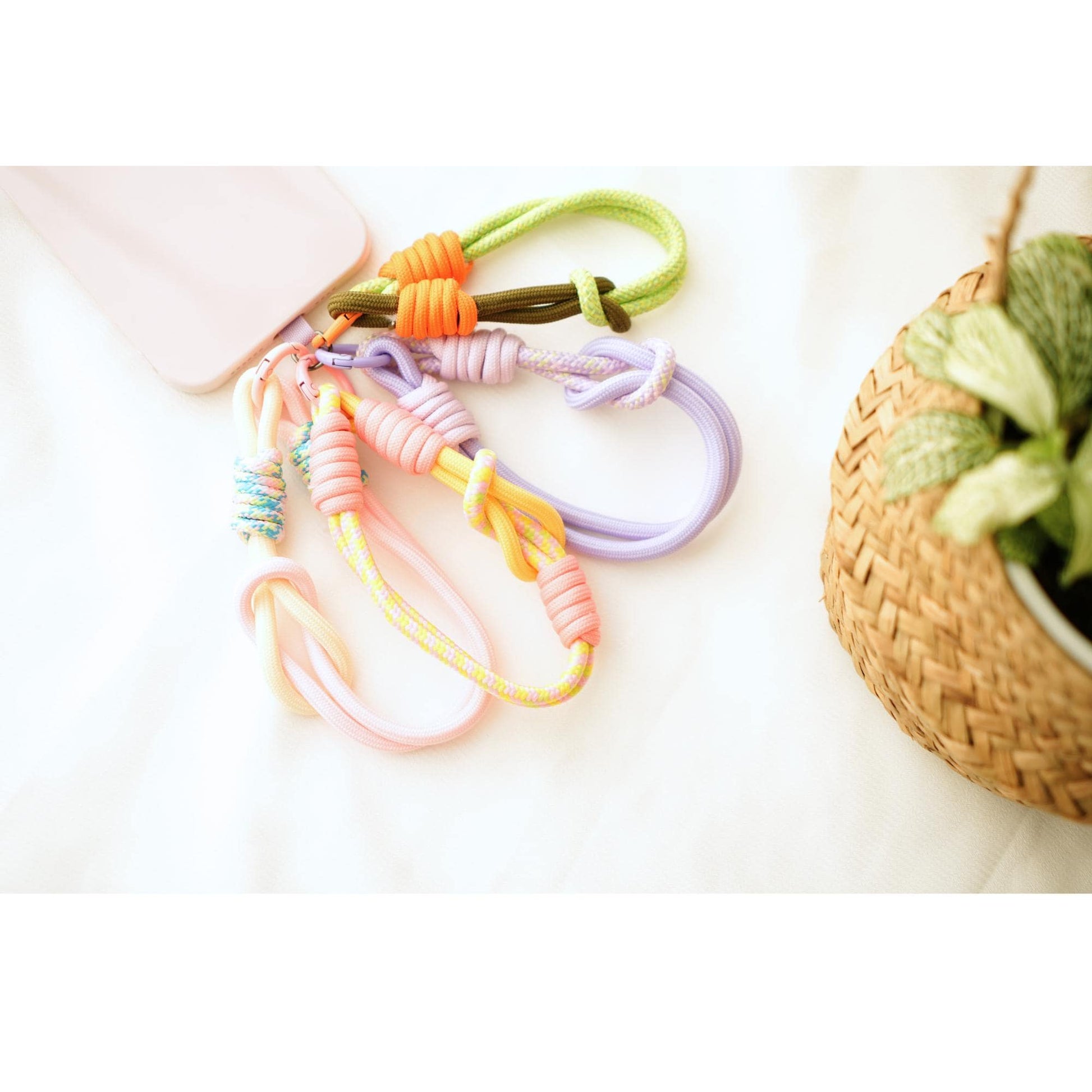 NEW Handmade Crossbody & Wrist Phone Strap Set | Dual-Strand Floral Lanyards | Hands-Free Travel Gift with Free secure Tabs (4 Colors)