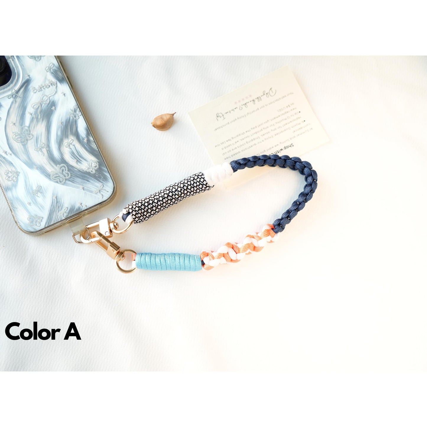 NEW Handmade braided phone Wristlet in 4 colors - Vibrant, Universal fit rope phone strap.bag charm.thoughtful festive gifts.