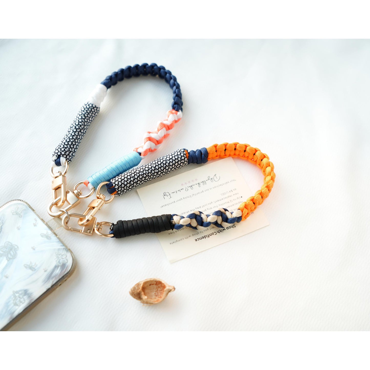 NEW Handmade braided phone Wristlet in 4 colors - Vibrant, Universal fit rope phone strap.bag charm.thoughtful festive gifts.