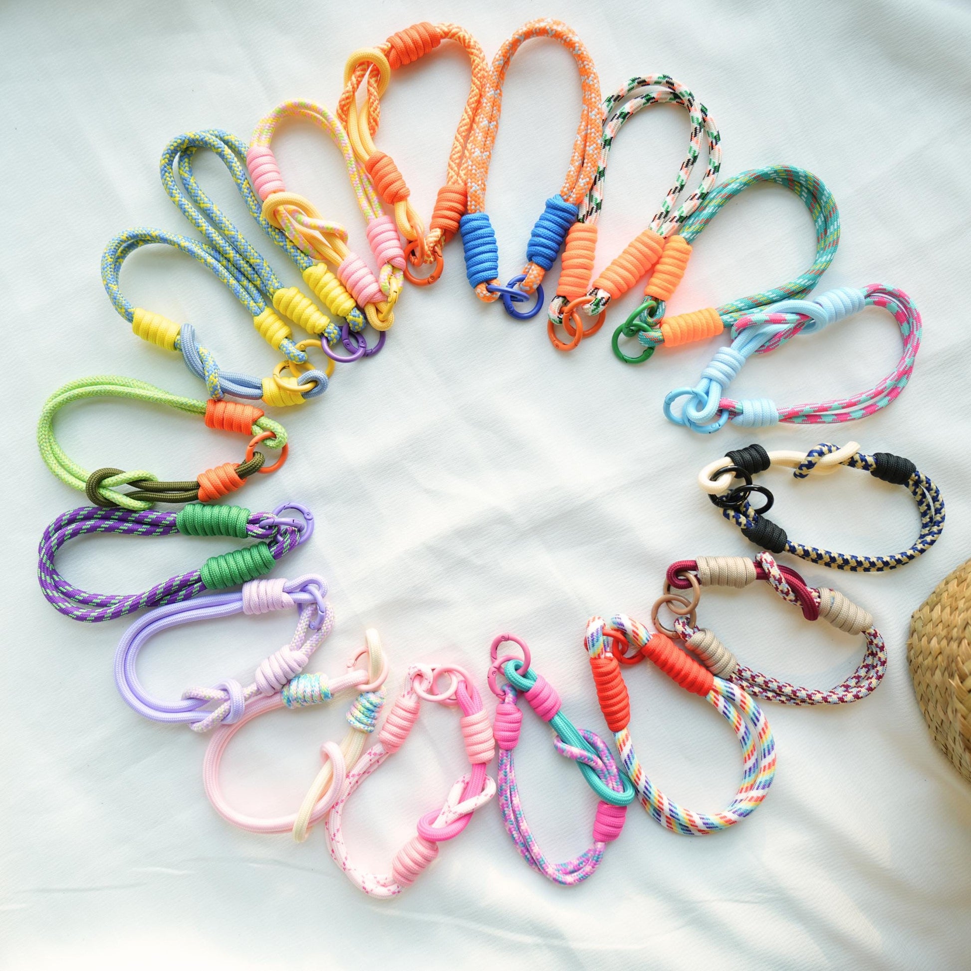 Handmade Rope Phone Wristlet in 20 colors-Vibrant, Universal fit phone strap.bag charm.thoughtful festive gifts.