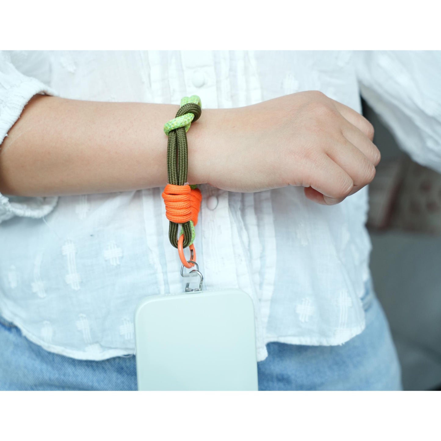 Handmade Rope Phone Wristlet in 20 colors-Vibrant, Universal fit phone strap.bag charm.thoughtful festive gifts.