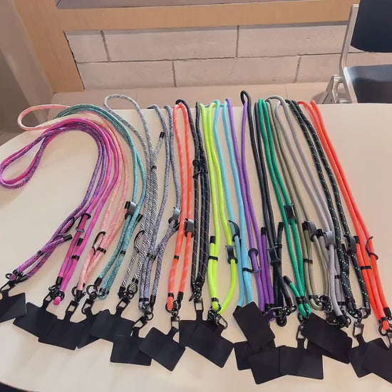 Universal Cross-Body Phone Lanyard Phone Strap Black Series: Adjustable, Secure, and Stylish with Patch - Perfect Fit for All Phone Models