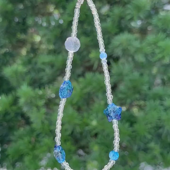 NEW Cute Beaded Phone Charm blue in 2 designs.Phone Strap.Phone Keychain.Phone Wrist Strap.Y2K charm wristlet.camera strap.Gift for friends.