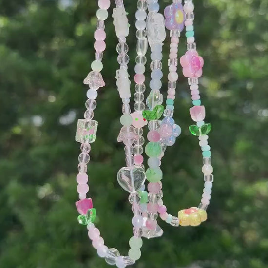 Cute Tulip Beaded Phone Charm - Colorful Beaded Wristlet, Y2K Phone Strap, Camera Tether - Perfect Gift for Friends & Family