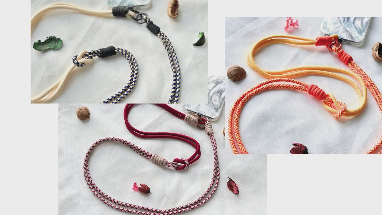 Handmade Rope Crossbody Phone strap.Christmas gift.Rope strap in 3 colors-Vibrant, Universal fit phone strap.festive gift.